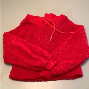 Cropped fuzzy hoodie